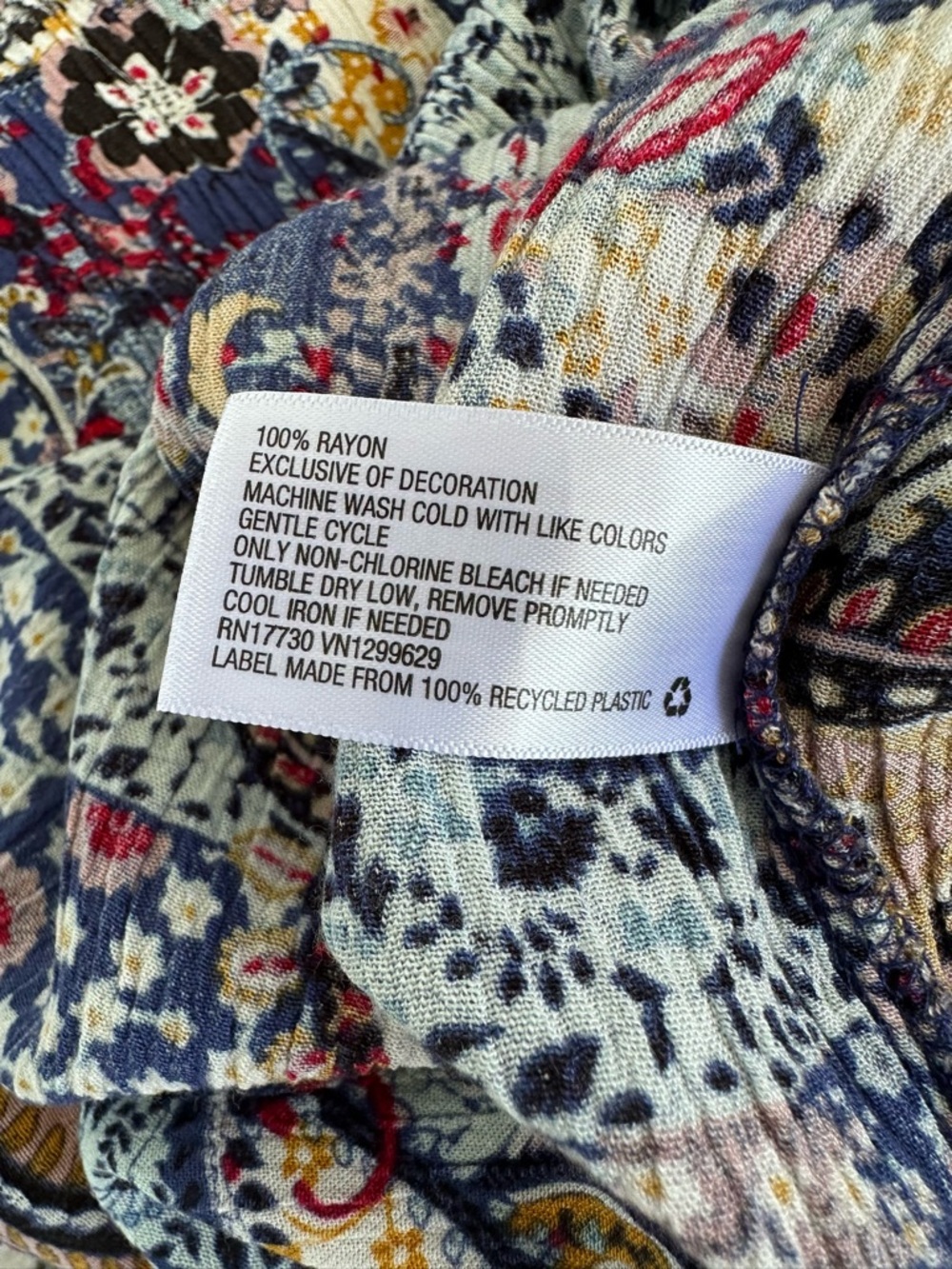 Knox Rose Navy Blue Floral Tassel Peasant Dress - Picture 8 of 17